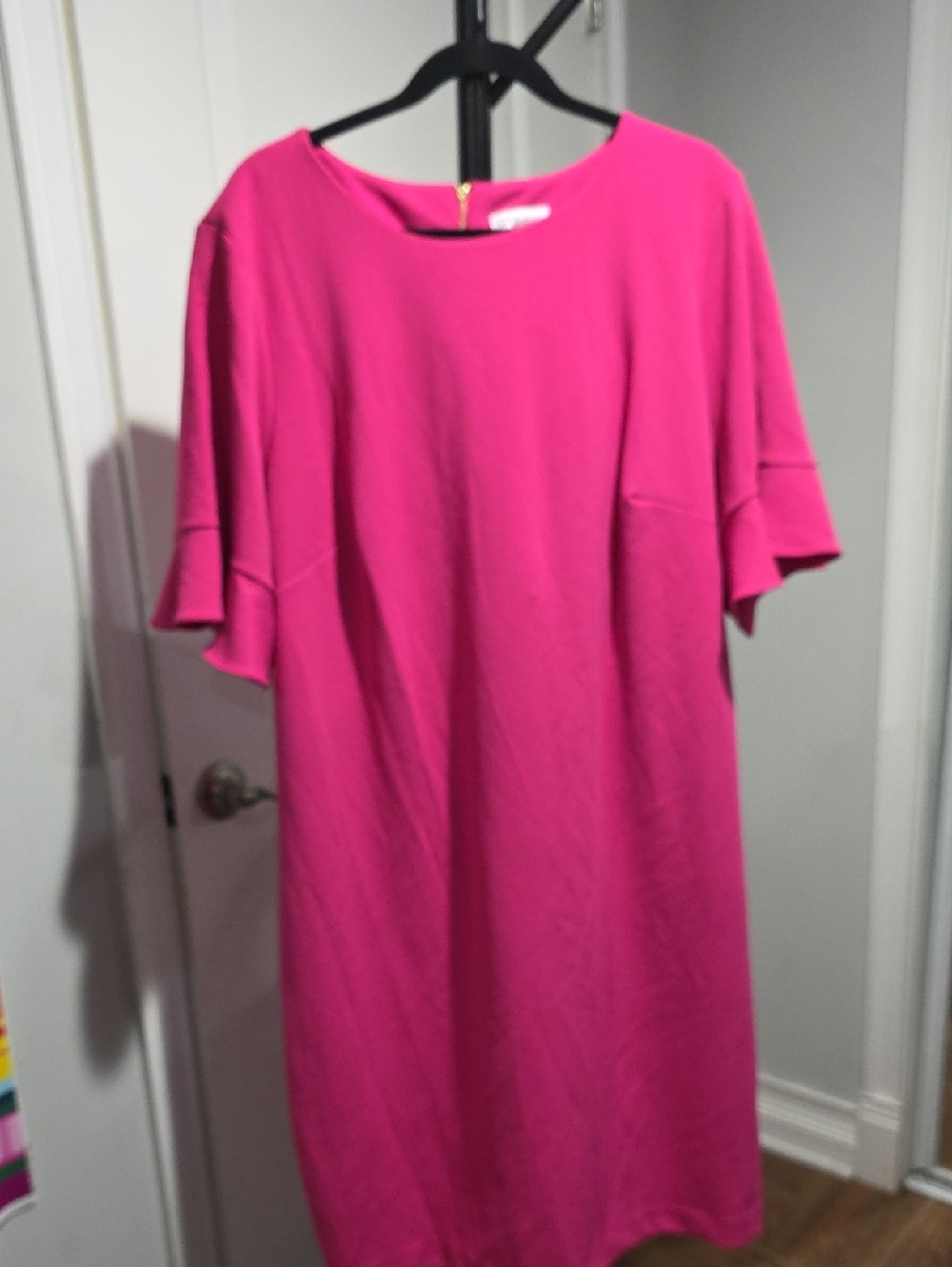 Calvin Klein Fuchsia Shift Midi Dress